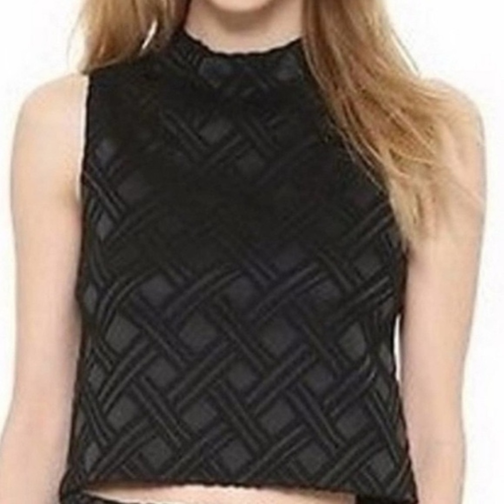 Alice + Olivia Mock Neck Sleeveless Crop Top Size 2